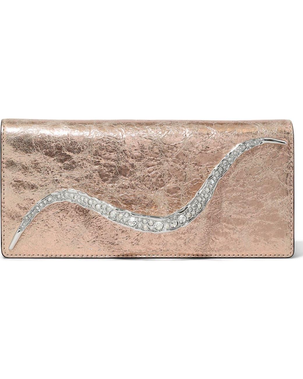 Alexis Crystal Curve Clutch in Pink | Lyst