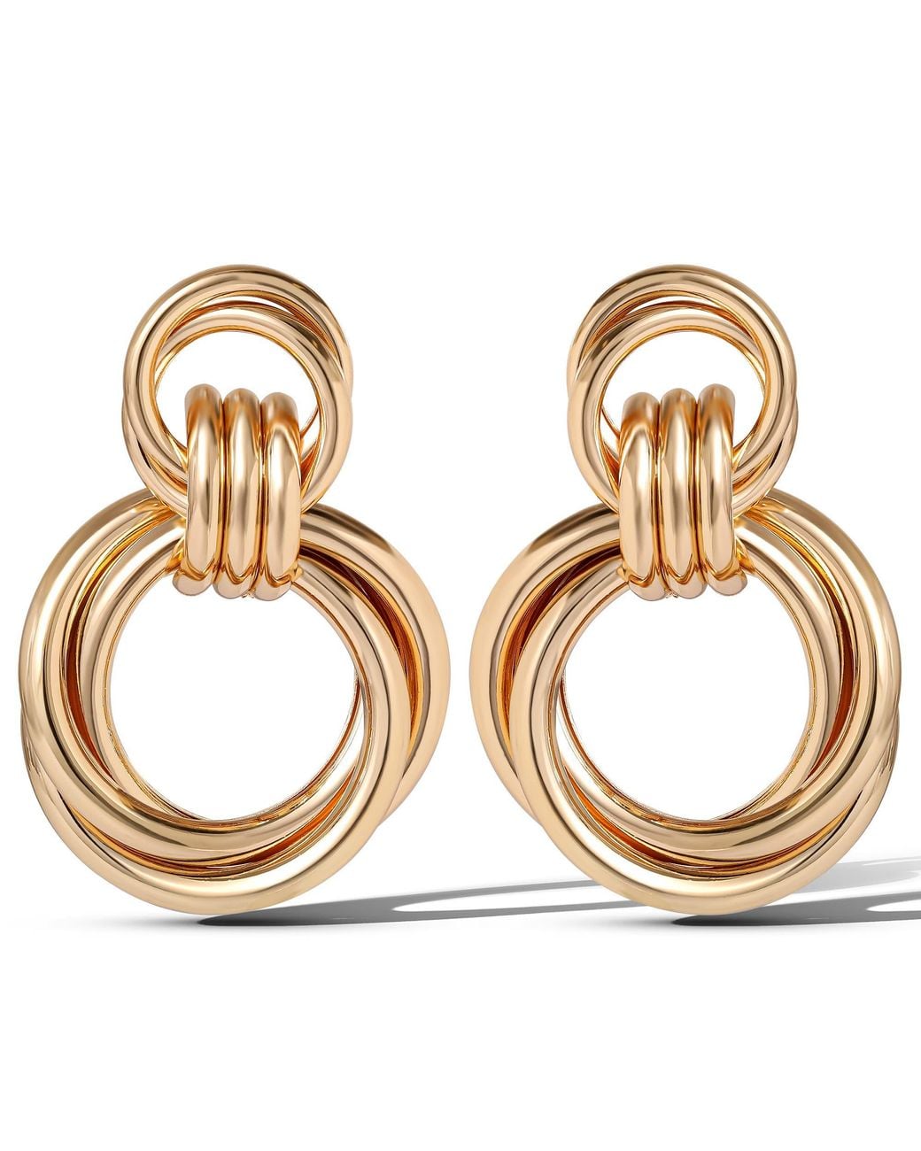Jessica Simpson Metallic Interlocking Loop Earrings