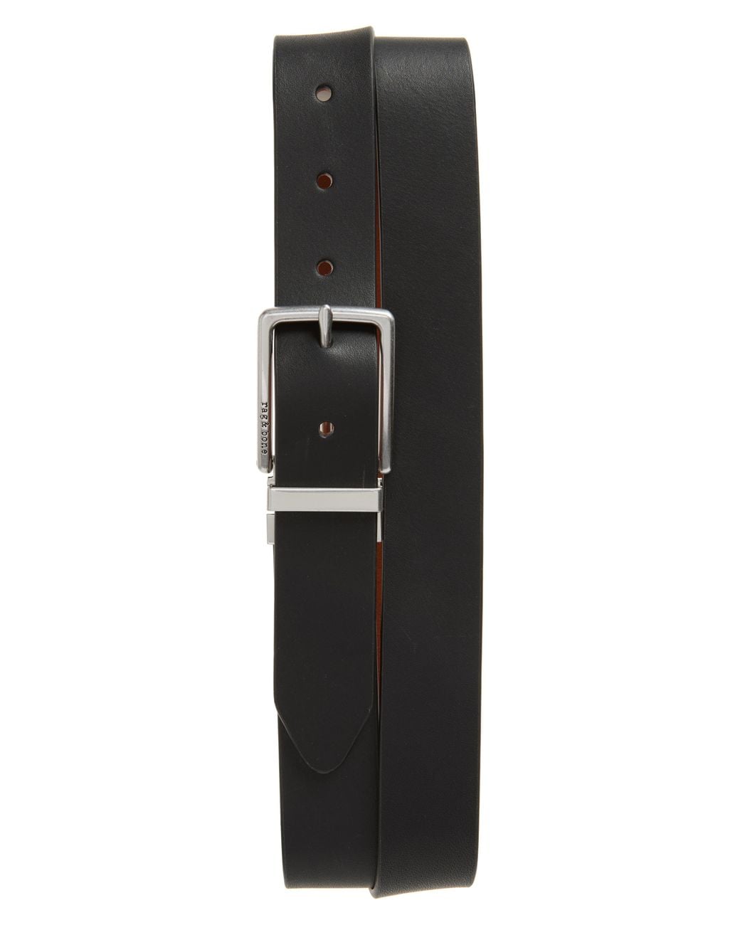 Rag & Bone Black Carter Reversible Leather Belt for men