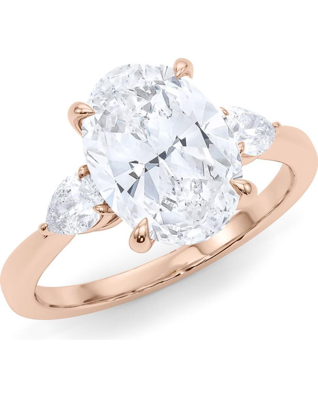 HauteCarat Lab Created Diamond Trio Ring in White | Lyst