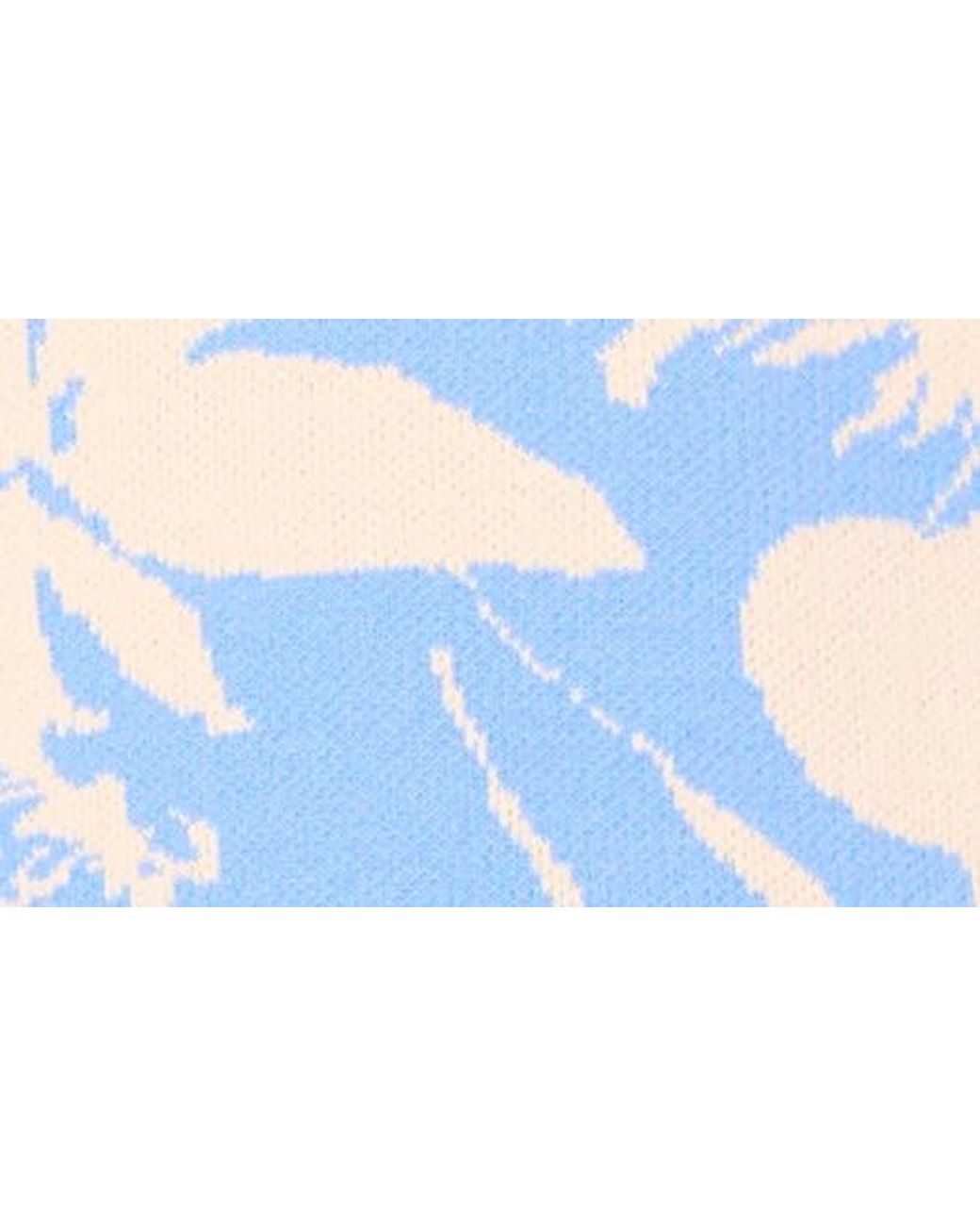 Vince Camuto White Floral Jacquard Cotton Sweater