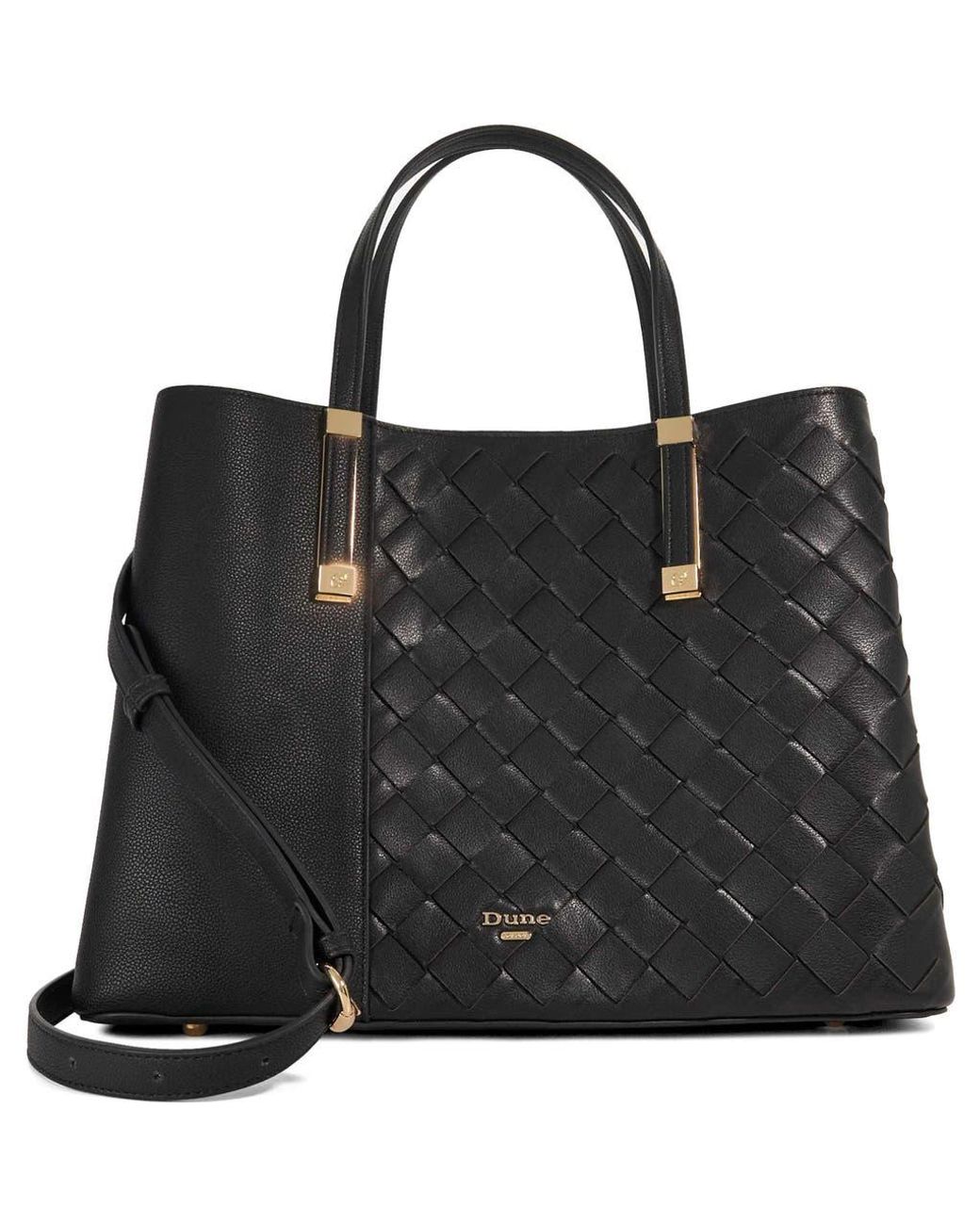 Dune Black Dorry Leather Tote