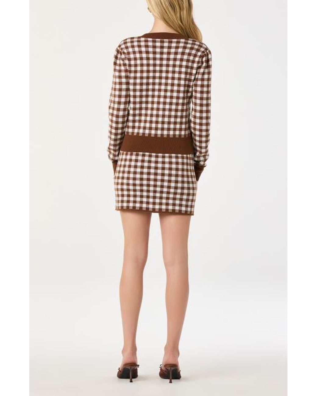 Astr Multicolor Gingham Cardigan