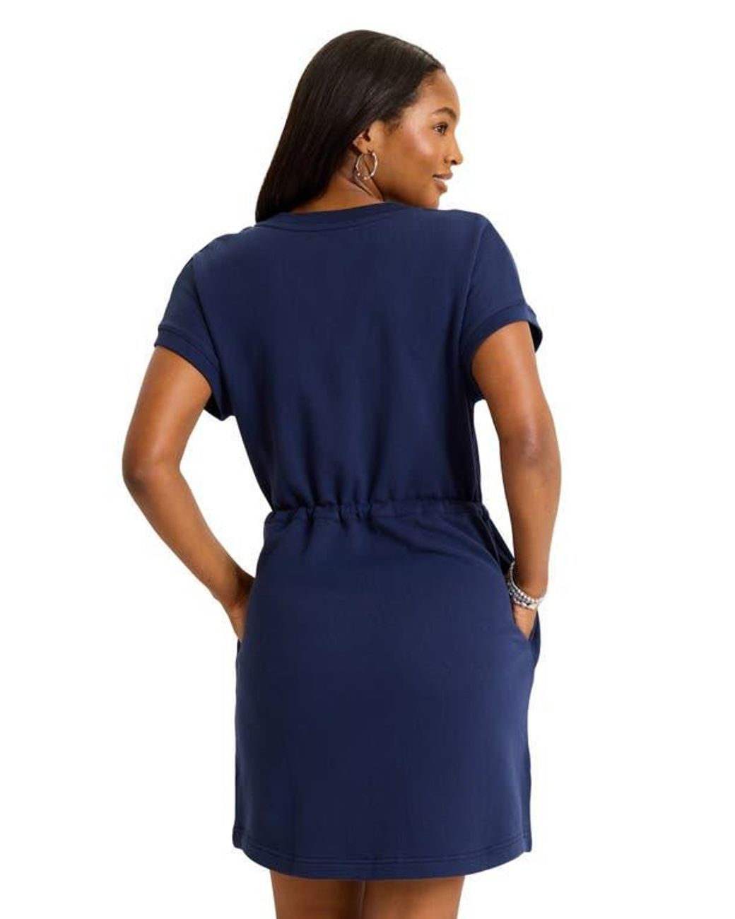 Tommy Bahama Blue Marina Del Mar Cotton Fleece V-Neck Dress