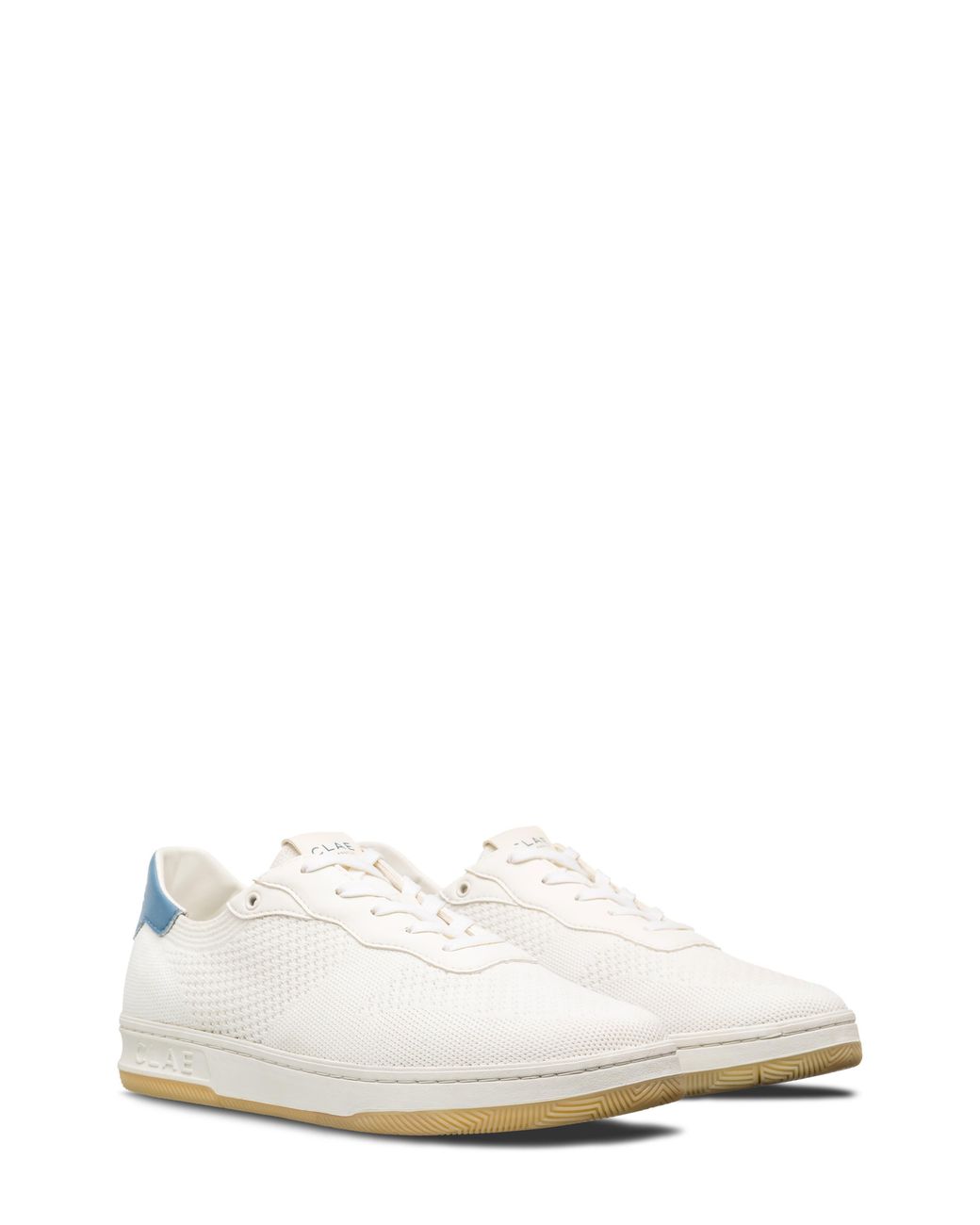 CLAE White Malone Knit Low Top Sneaker for men