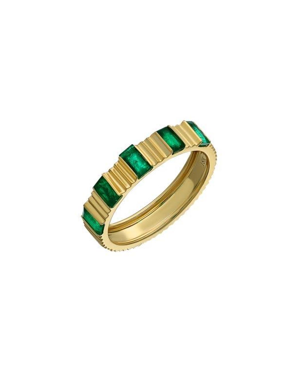 Bony Levy El Mar Emerald Band Ring in Blue Lyst