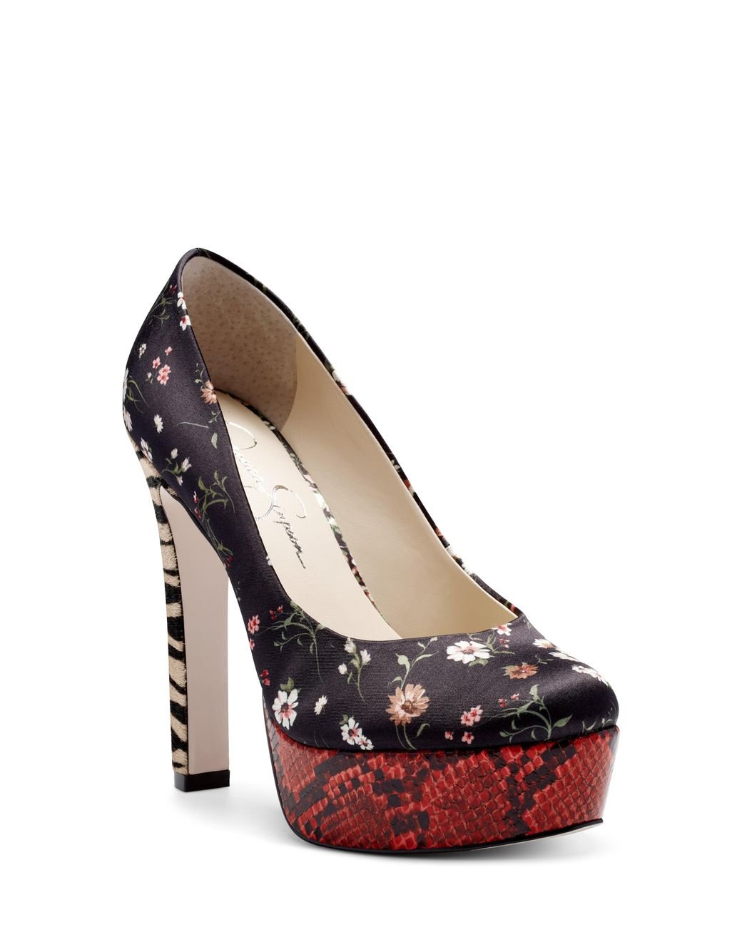 red patent high heels