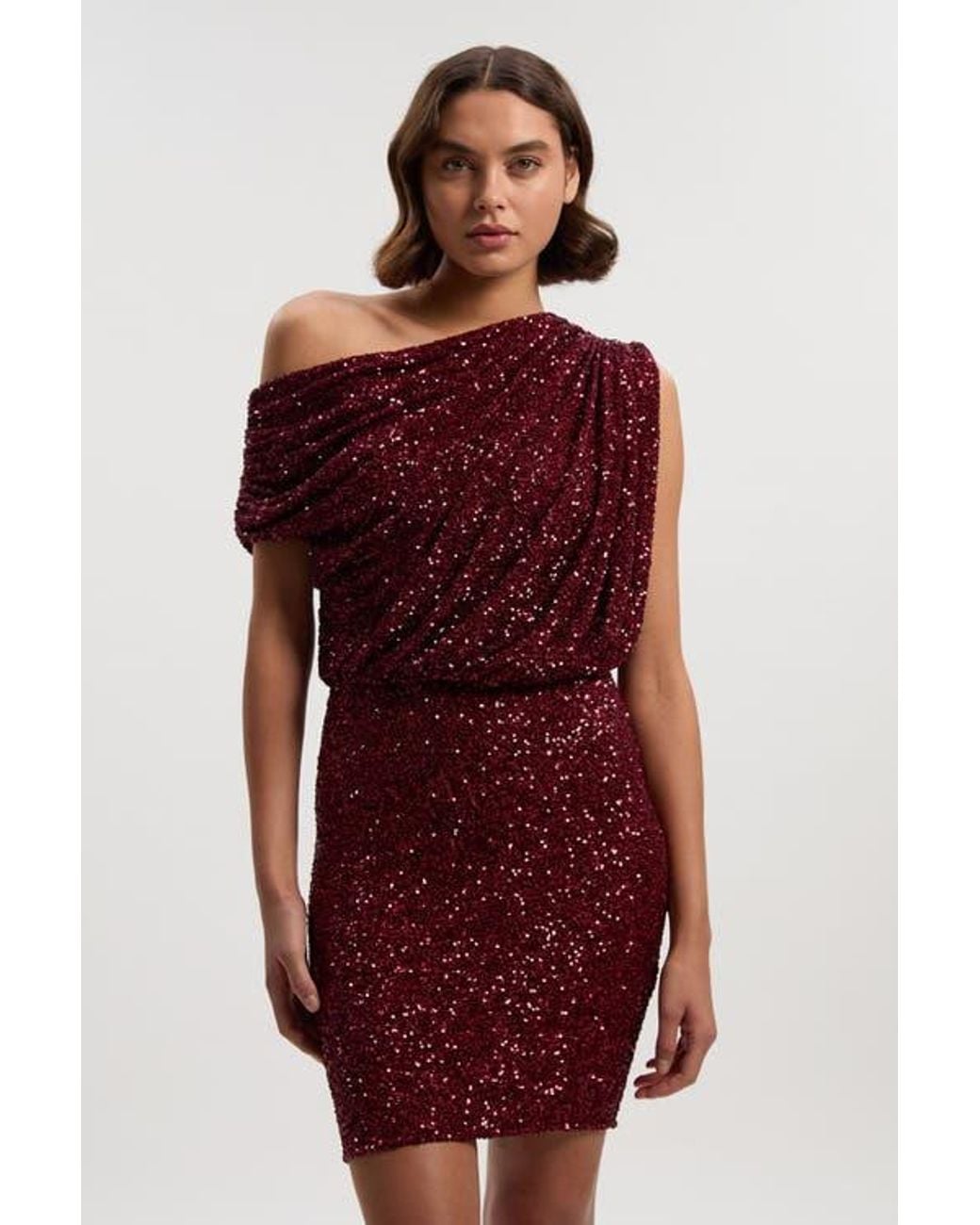 strapless open back dress Penelope High Slit Dress- Deep Red 14 main image 0