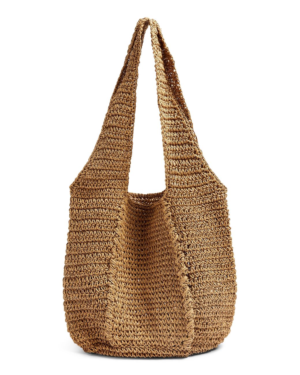 slouchy straw tote bag