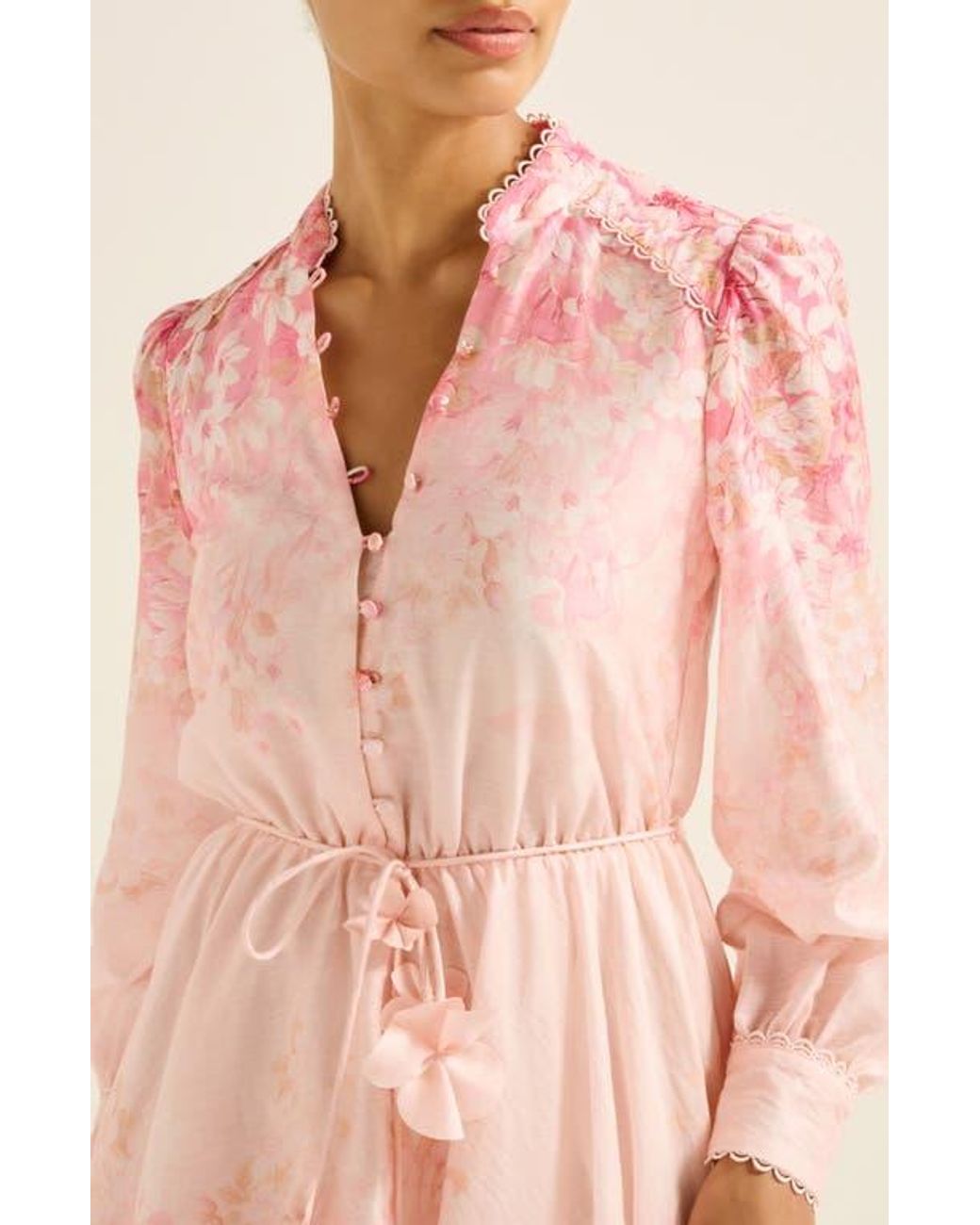 knee length dresses for ladies ever WISTERIA|Floral Print Flutter Sleeve Side Split Maxi Formal Dress main image 1