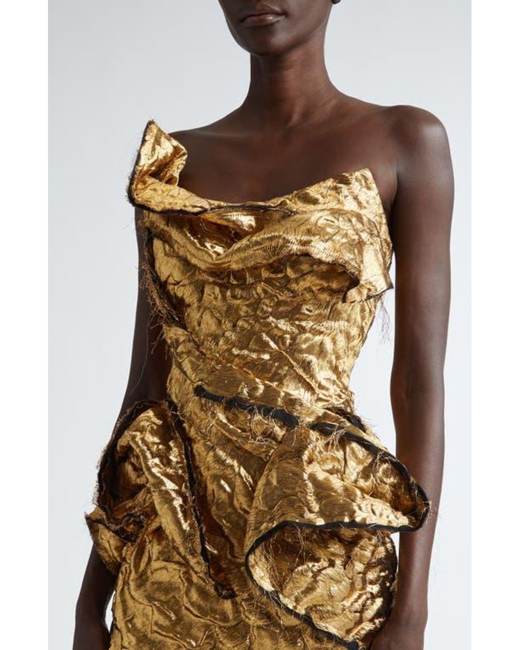 Jason Wu Sculpted Metallic Jacquard Strapless Cocktail Dress | Lyst