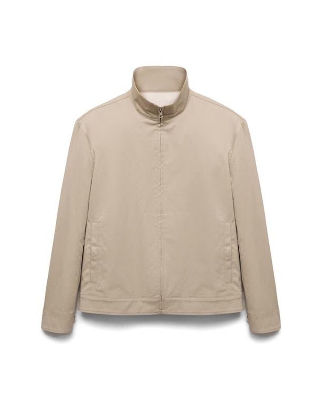 Mango Natural Stand Collar Zip Jacket for men