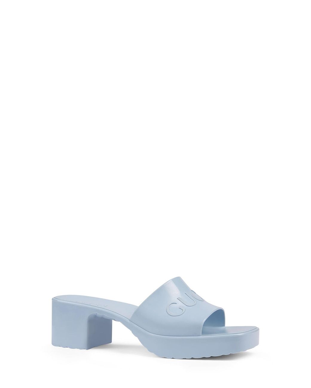 rubber logo platform slide sandal