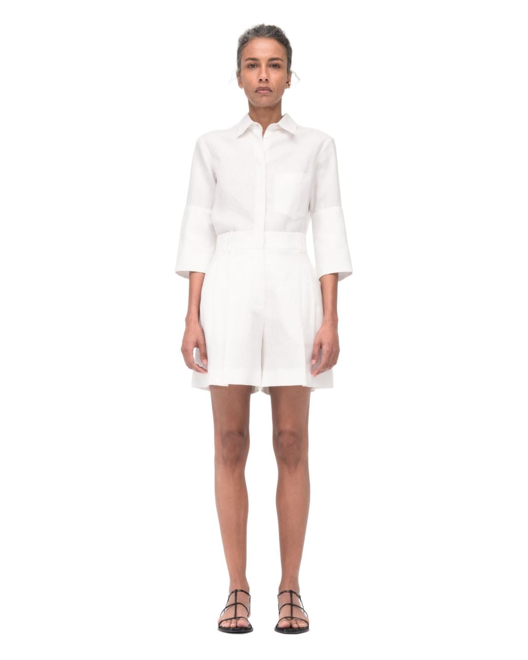 Another Tomorrow White Pleated Short