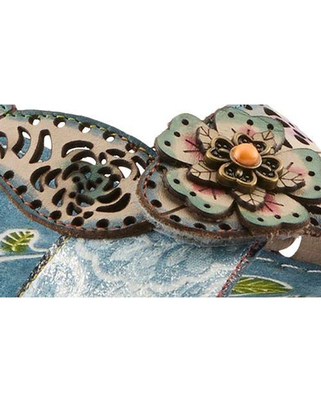 Spring Step Multicolor Script Sandal