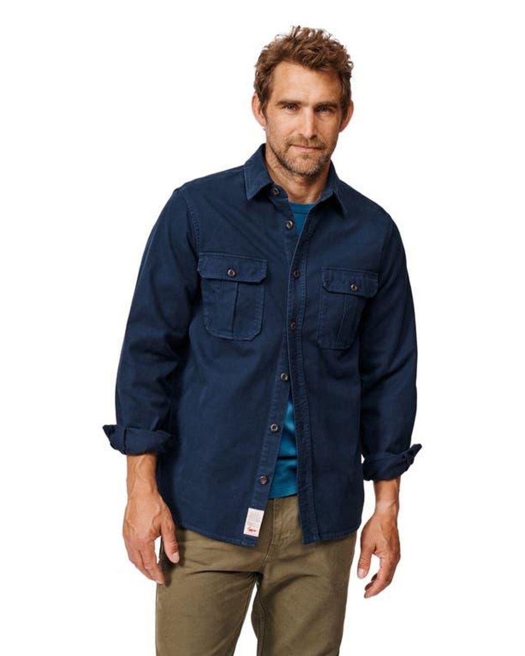 aubi Blue Dovedale Overshirt for men