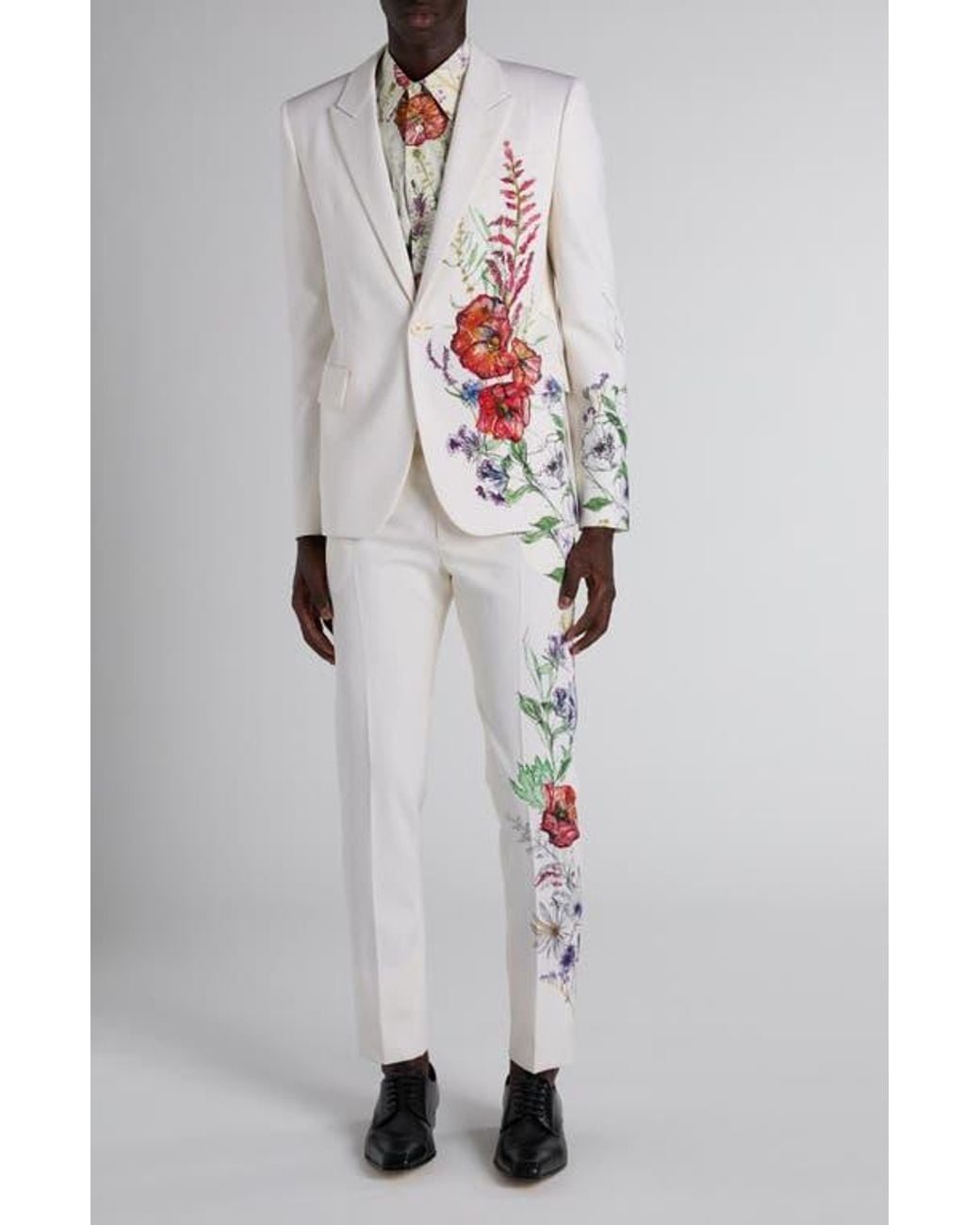 Alexander McQueen Gray Print Wool Jacket for men