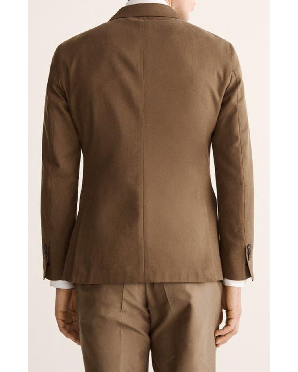 Mango Brown Double Breasted Slim Fit Jacket for men