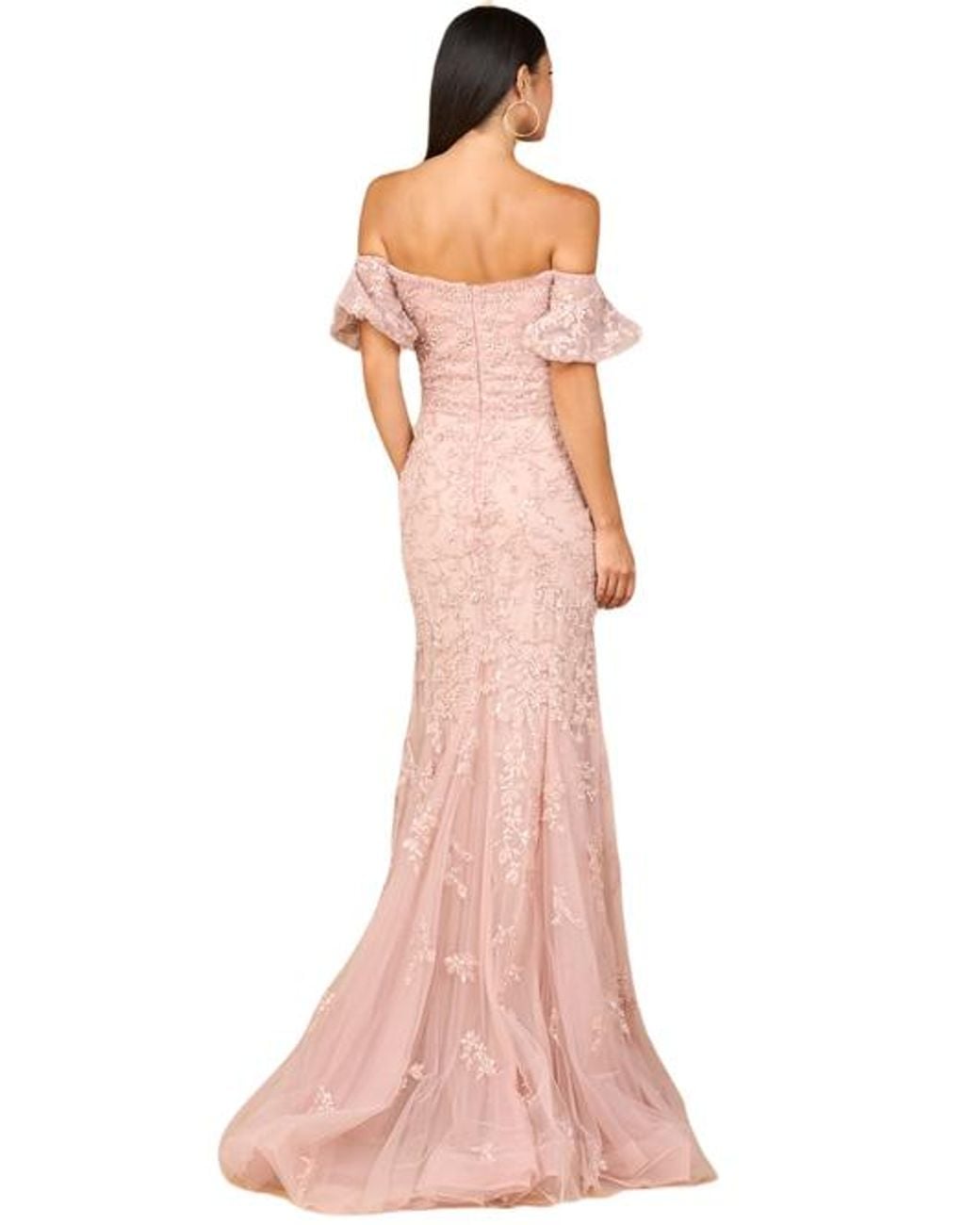 LARA New York Lace, Off Shoulder Mermaid Gown in Pink | Lyst