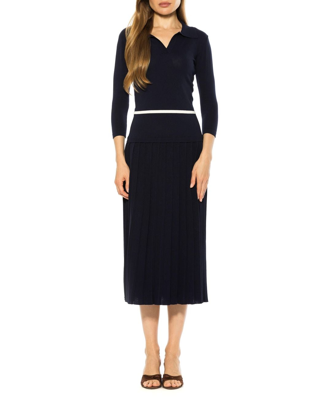 Alexia Admor Black Sable Knit Midi Dress