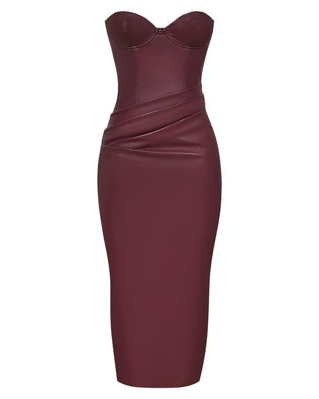 slim fit dress slacks Faux Leather Dress main image 1