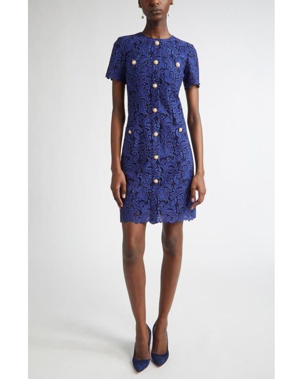guipure lace shift dress Apricot Guipure Lace Shift Dress