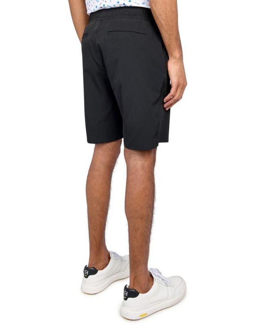 Con.struct Blue Regular Fit Solid Recycled Performance Drawstring Golf Shorts for men