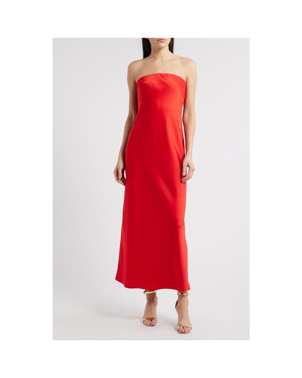 nordstrom red strapless dress Women's Red Prom Dresses