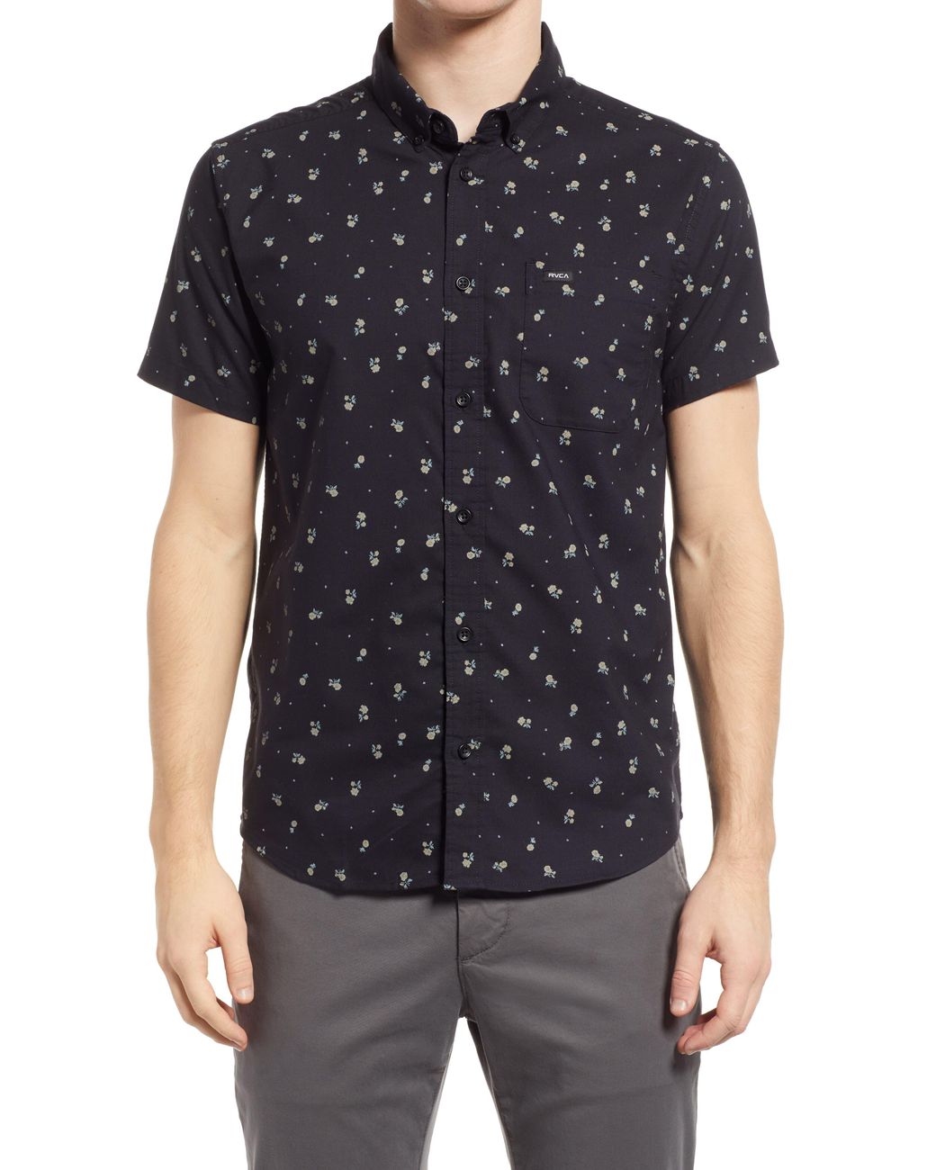 RVCA That'll Do Classic Fit Floral Print Short Sleeve Button-down Shirt ...