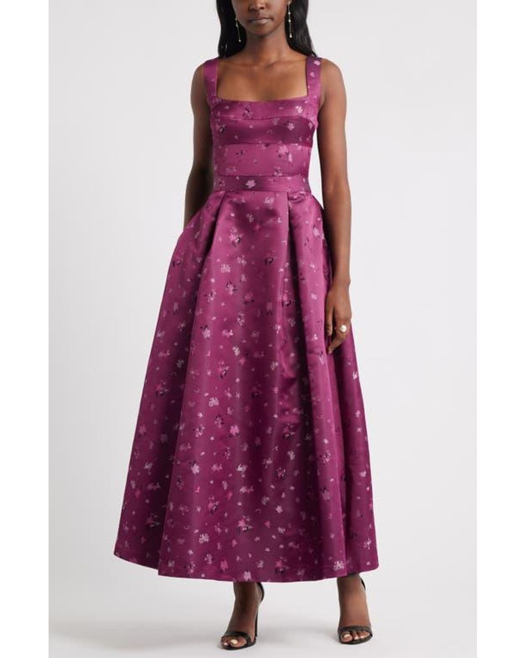open lace back dress 21SIX Esperanza Pink Silk Pleated Gown