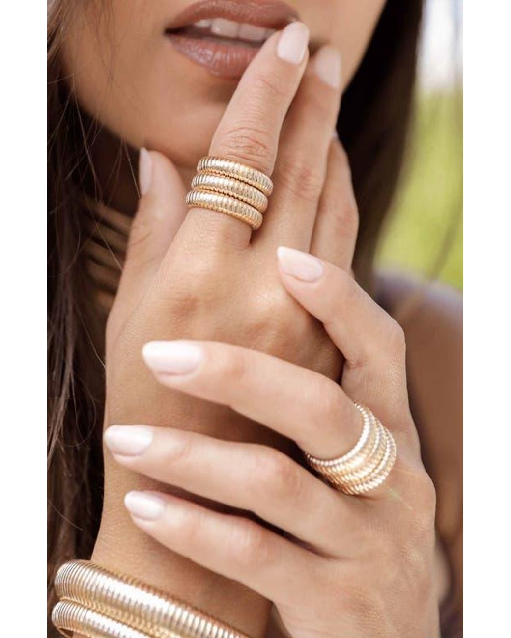 Ettika Metallic Flex Ring