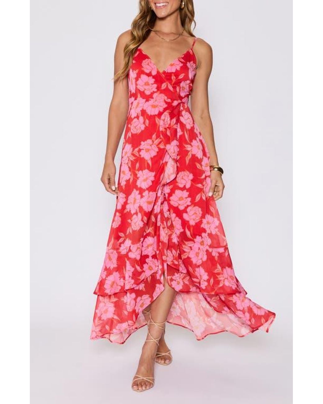 Vici Collection Escape To Paradise Ruffle High-Low Maxi Dress in Red | Lyst Vici Collection Escape To Paradise Ruffle High-Low Maxi Dress in Red | Lyst