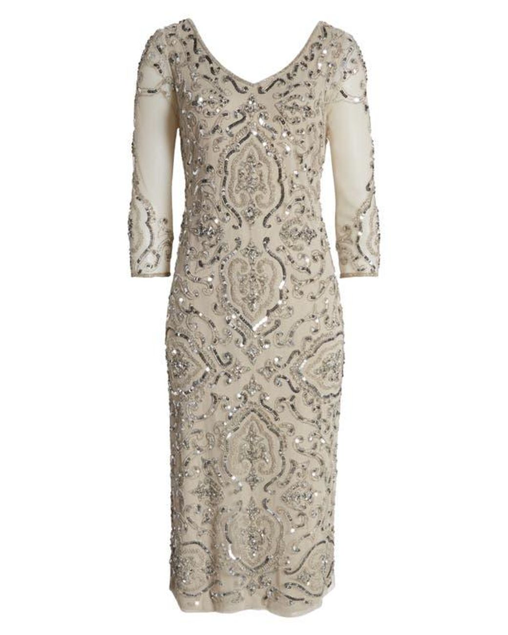 Pisarro Nights Sequin Beaded Cocktail Sheath Dress in Metallic Lyst