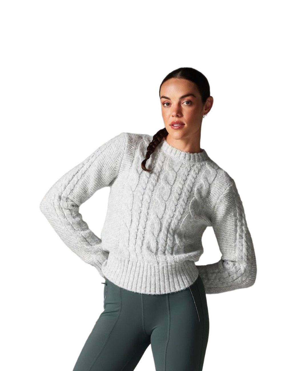 Tavi Gray Classic Cable Sweater