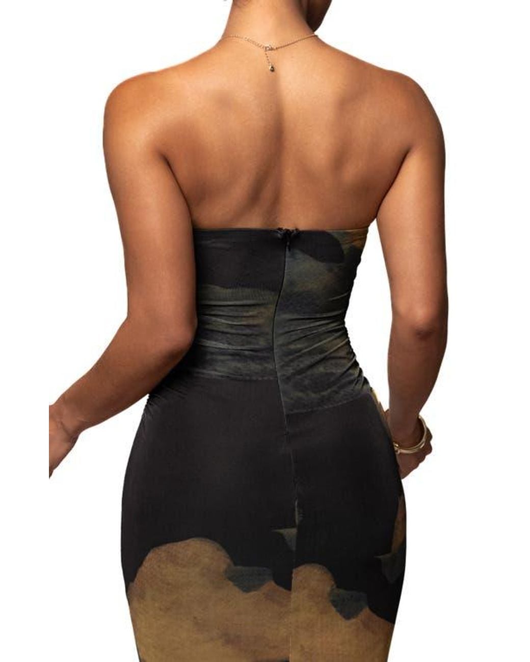 black abstract bethany strapless maxi dress Prom Dress | Formal Dress | Maxi Dress | Black Prom Gown | Black | 8 | Ophelia Strapless Embellished Satin Maxi Dress - Black main image 0