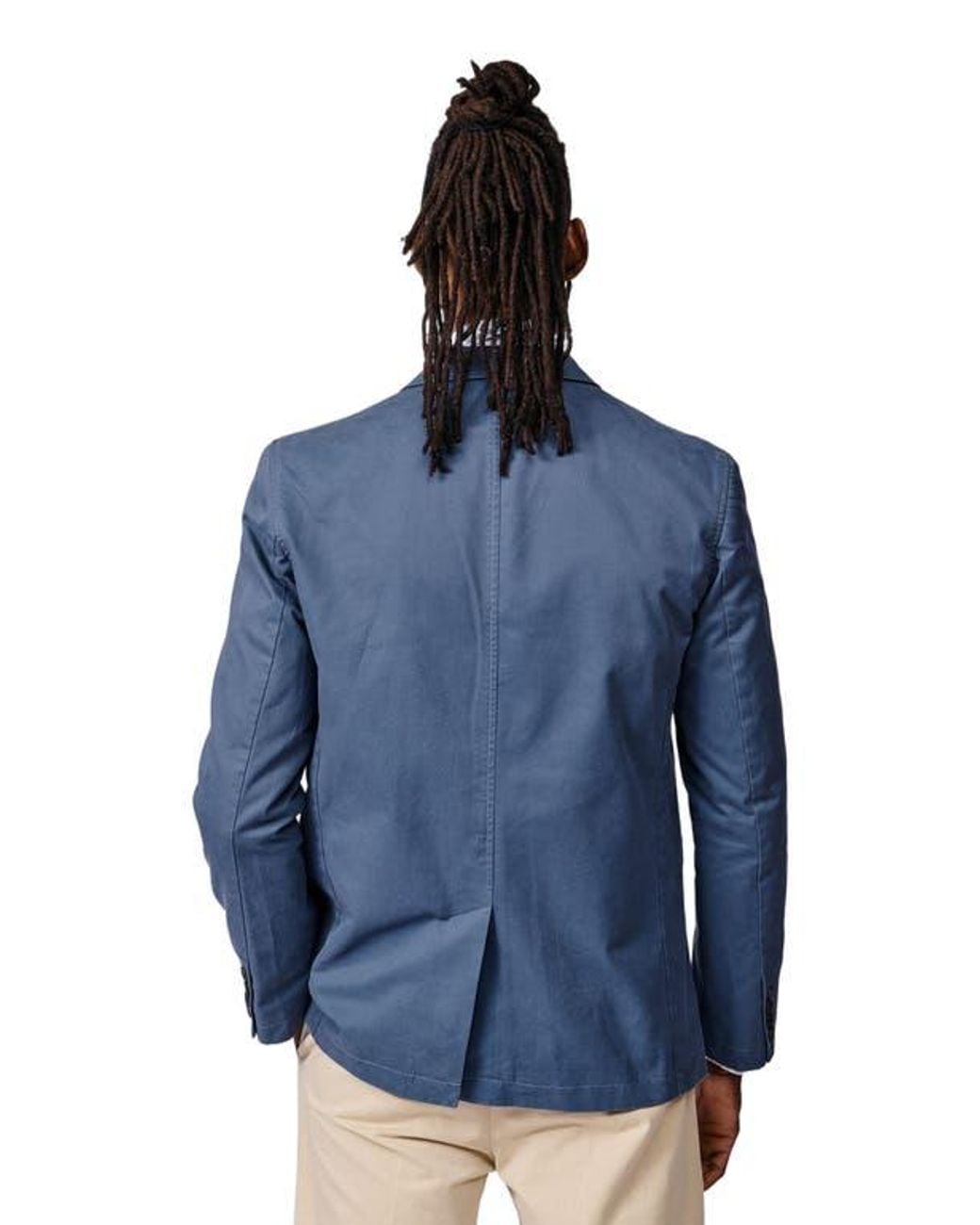 aubi Blue Mareham Patch Pocket Blazer for men