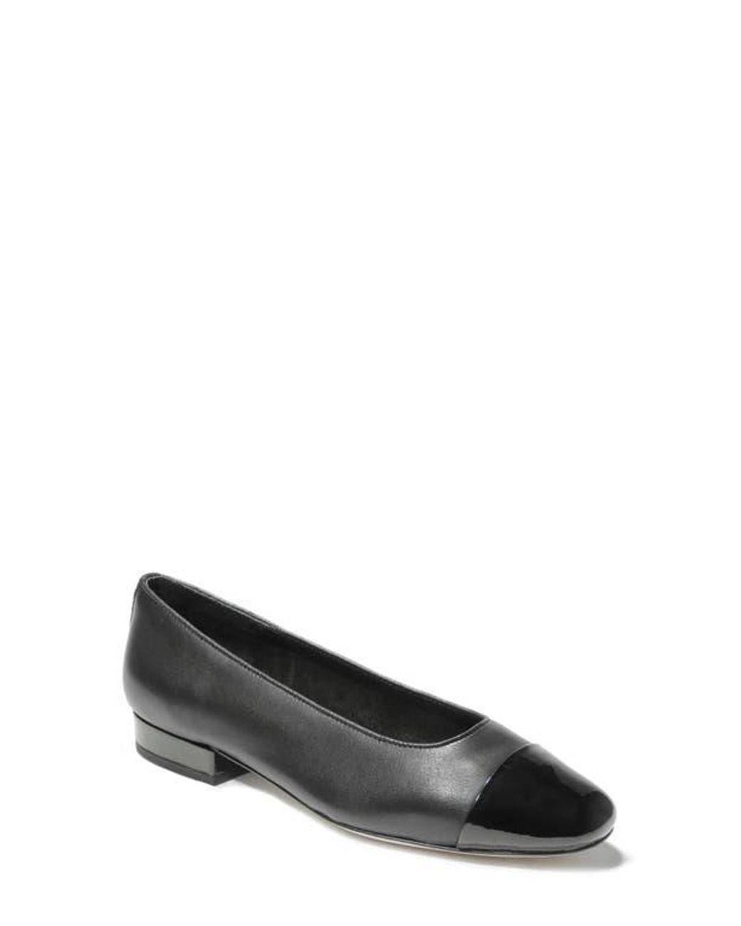 Vaneli Black Cap Toe Flat