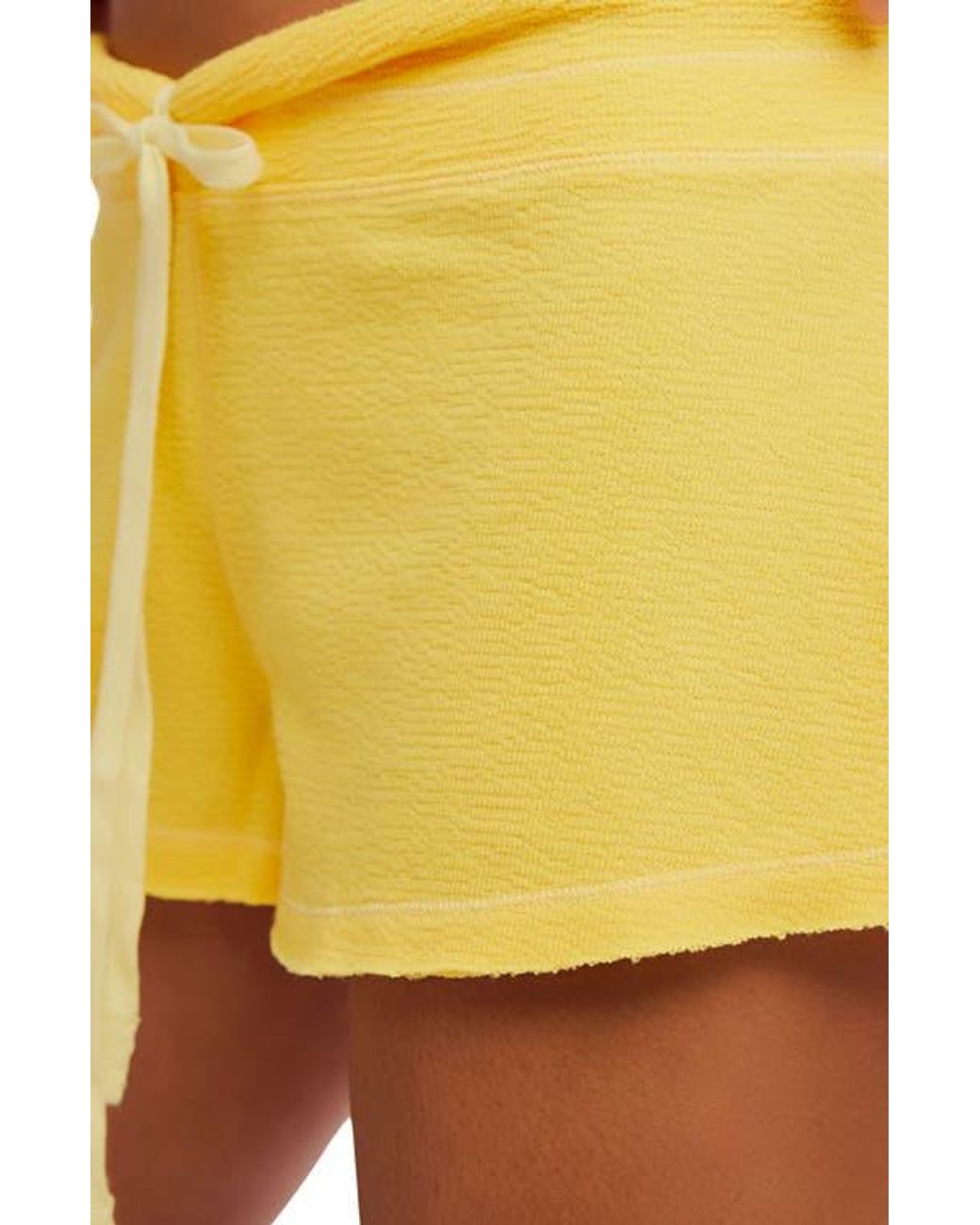 Free People Yellow Staycation Sleep Drawstrings Shorts
