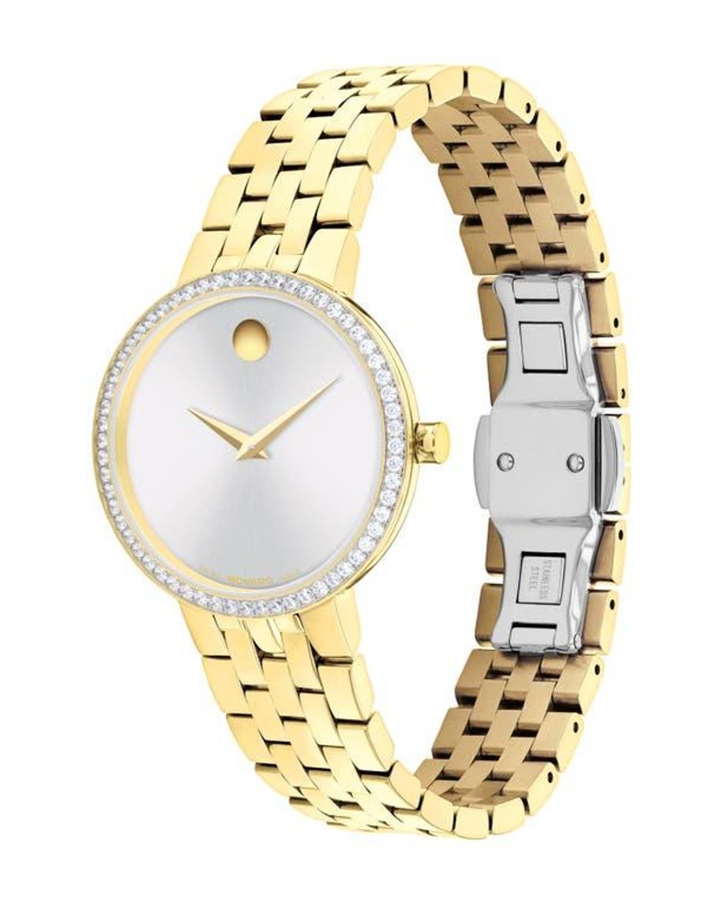 Movado Metallic Museum Classic Lab Grown Diamond Bracelet Watch, 29.5Mm