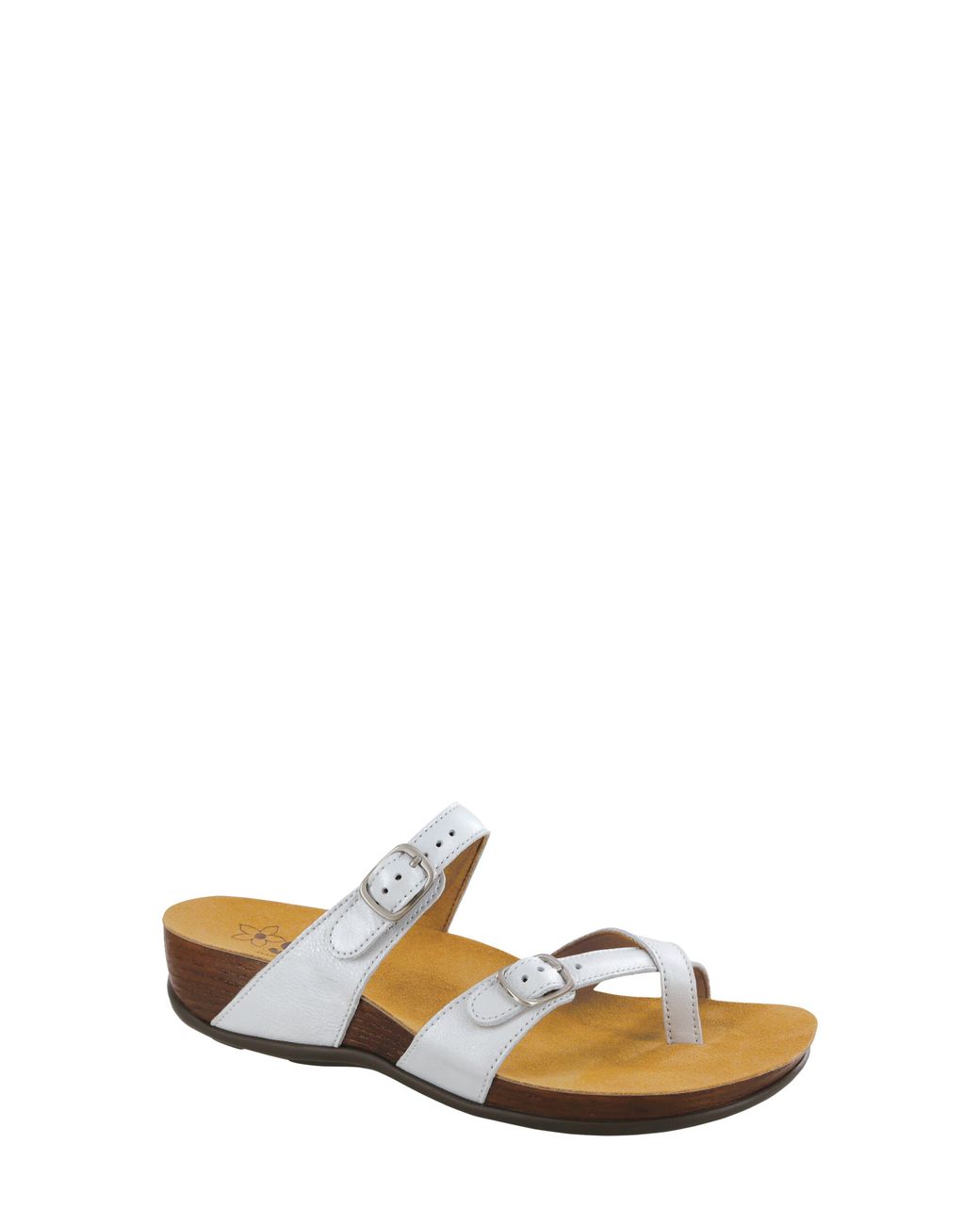 SAS White Shelly Sandal