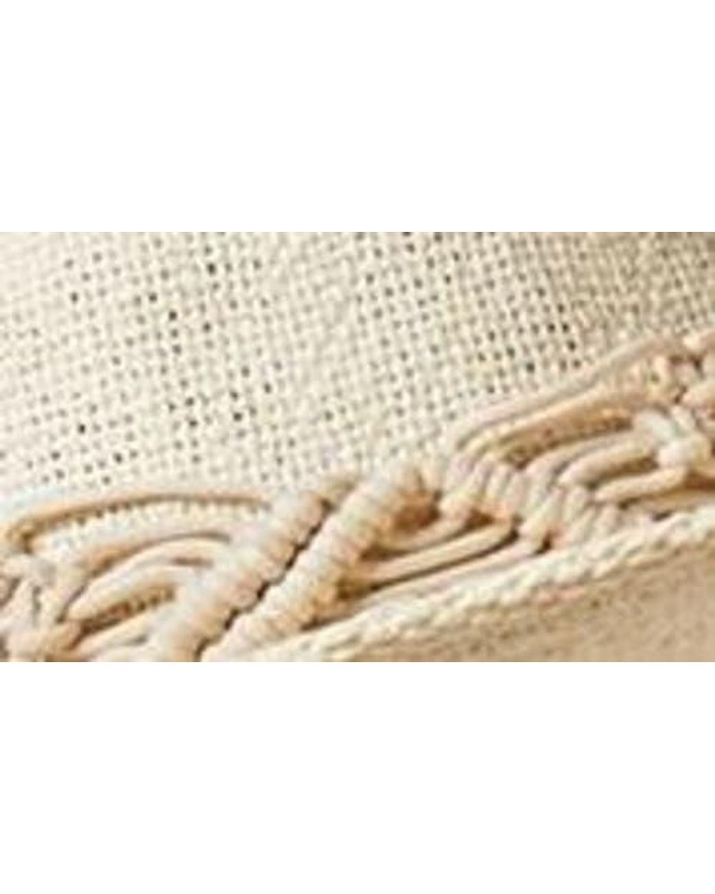 1629150 Brixton Matteo Macramé Accent Straw Hat in White | Lyst