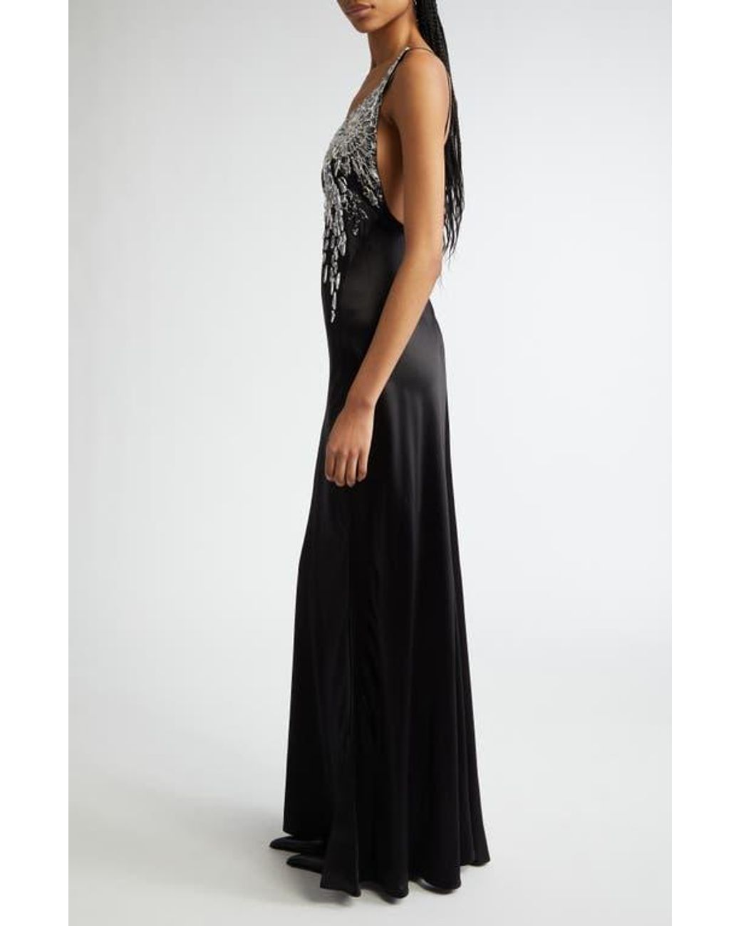 ワンピース Alexander Mcqueen Black Satin Dress Alexander McQueen Black Satin Silk Mini Shift Dress S
