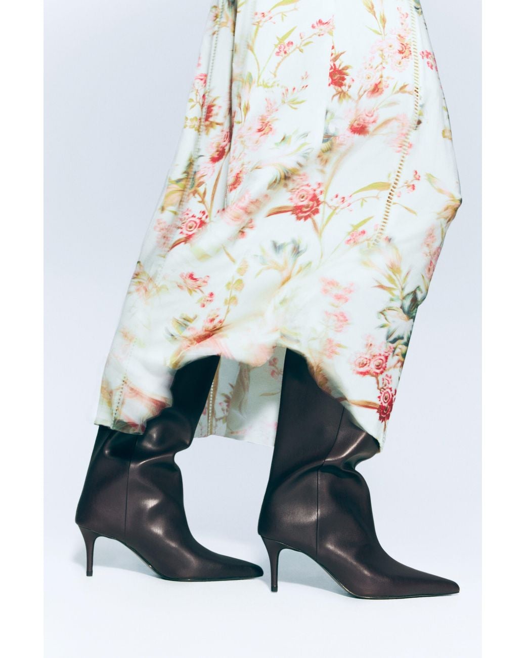 H&M White Knee-High Boots