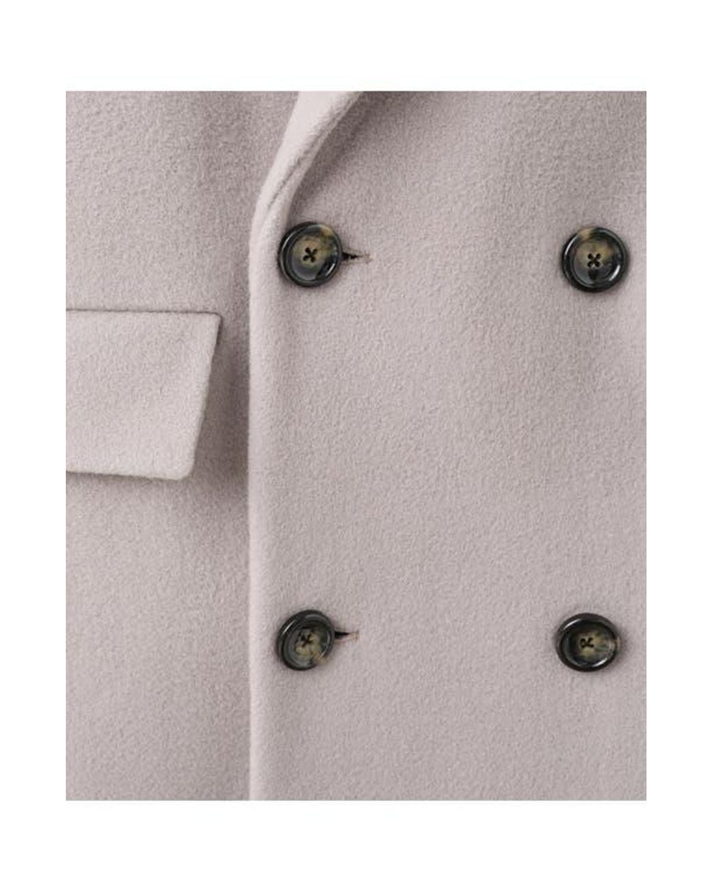 Mango Gray Double Breasted Virgin Wool Blend Coat