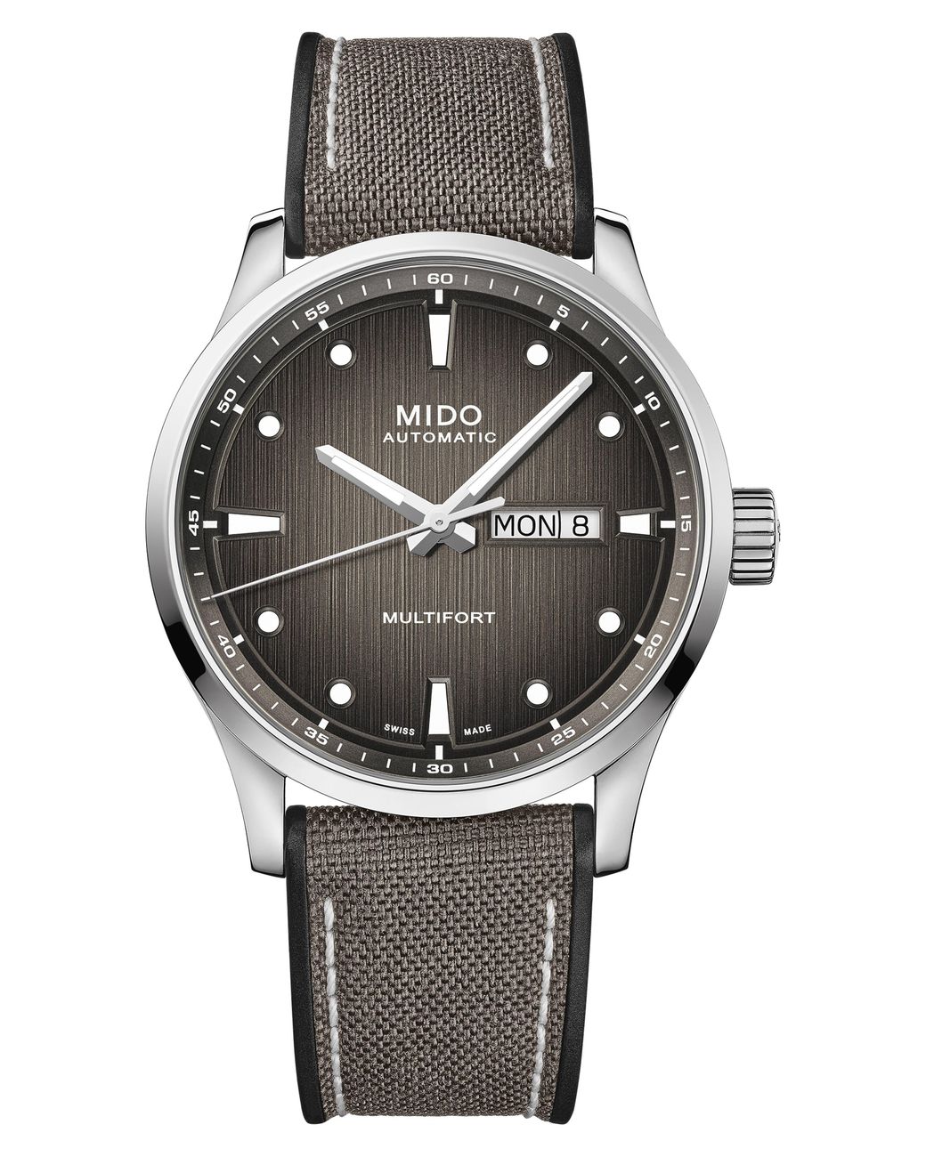 MIDO Gray Multifort Automatic Fabric Strap Watch, 42Mm for men
