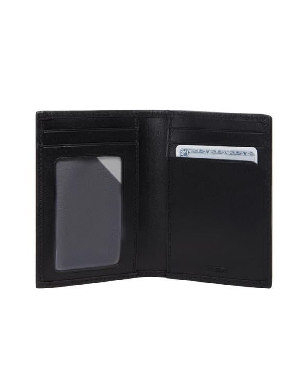 Tumi Blue Multi Window Leather Card Case for men