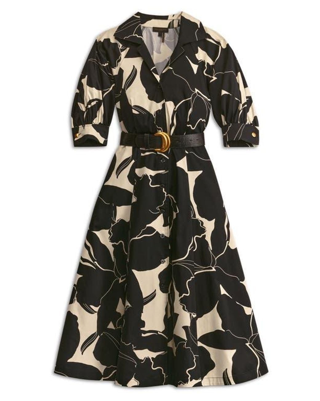 white christmas dresses Ethel 100% Cotton Spring Floral Midi Dress main image 1