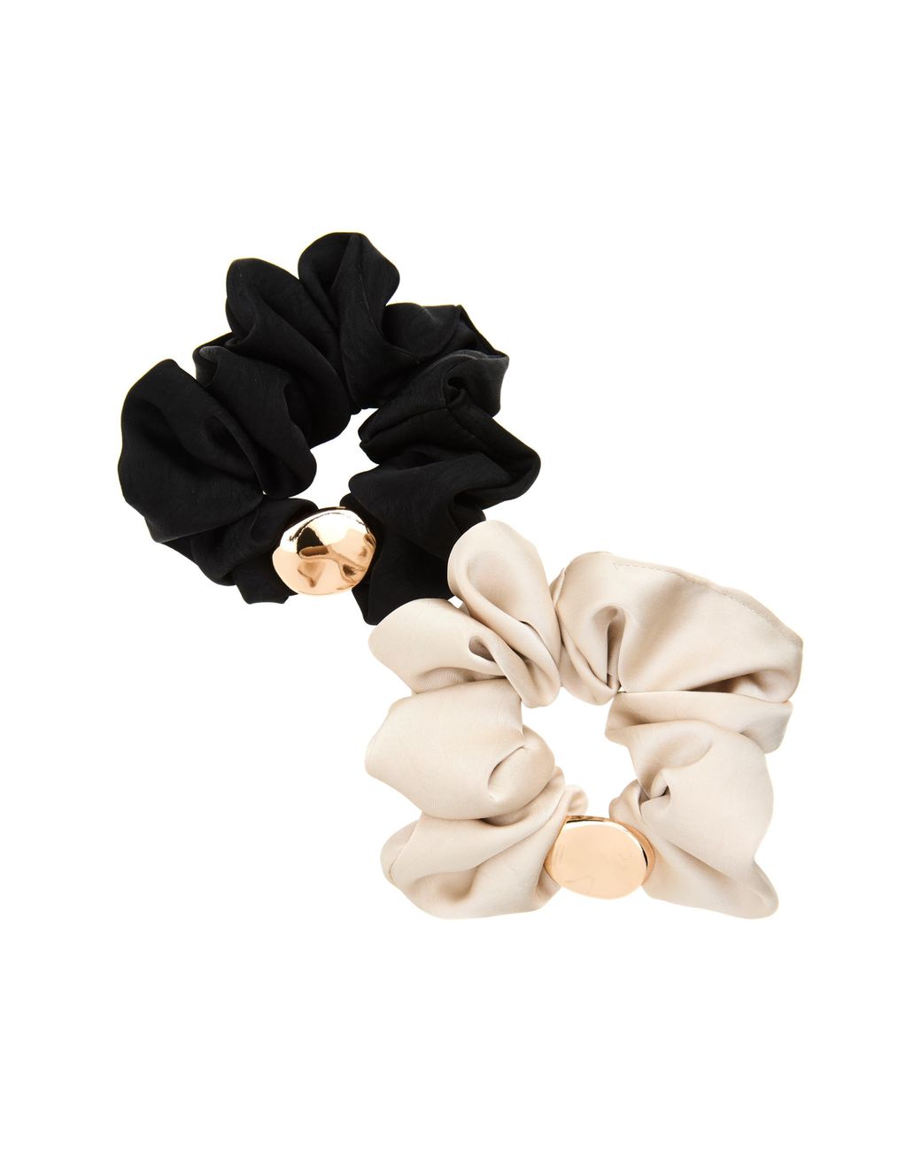 Tasha Black Assorted 2-Pack Scrunchies