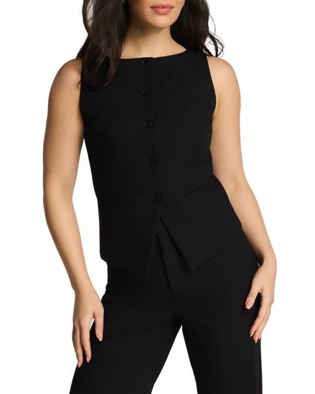 Spanx Black Button-Up Vest