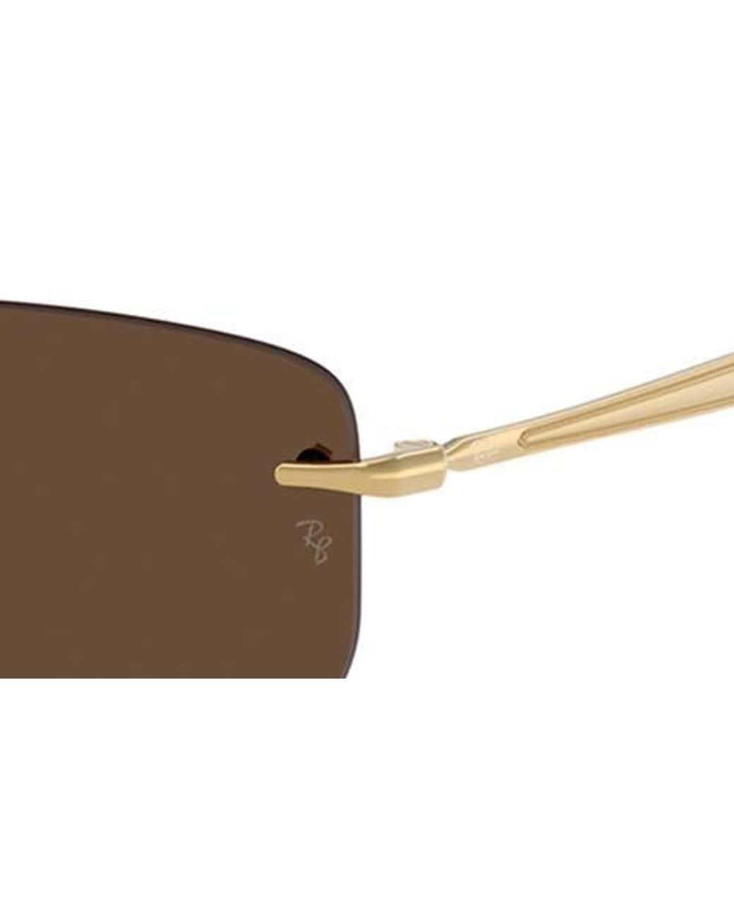 Ray-Ban Brown 56Mm Rimless Rectangular Sunglasses